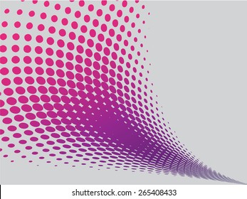 Abstract pink wave halftone dots