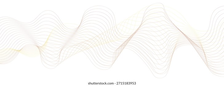 Vetor EPS de fundo da linha de onda rosa abstrato, ondas de som de fluxo suave, design de curva linear mínima elegante, linhas de movimento de frequência suave no fundo branco