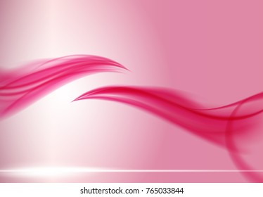 Abstract Pink Wave on Background. Vector Illustration. EPS10