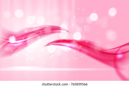 Abstract Pink Wave on Background. Vector Illustration. EPS10