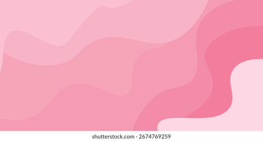 Abstract pink wave pattern background, flat organic fluid shapes design. Vector illustration