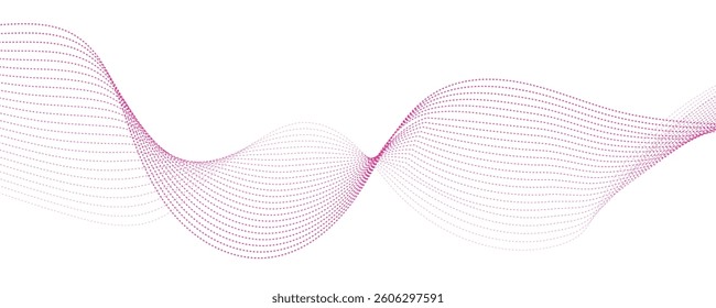 Abstract pink wave vector banner template