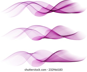 Abstract pink waves isolated on white