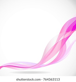 abstract pink waves, lines,  on a grey