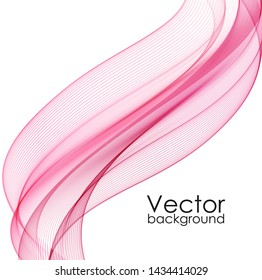 Abstract pink waves on white background