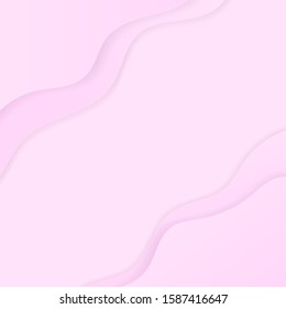 Abstract pink waves paper cut fluid shapes vector background