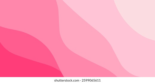 Abstract pink wavy background with smooth gradient layers. Soft and modern aesthetic, suitable for wallpapers, banners, or design projects.