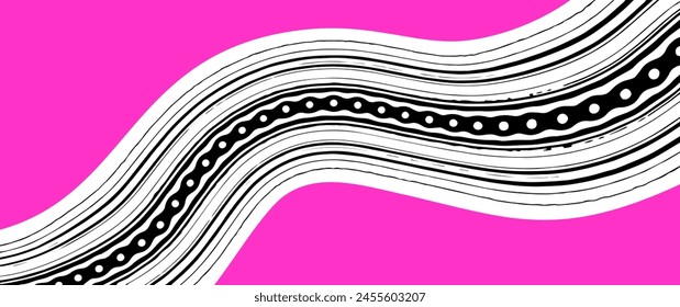 Abstract pink, white and black vector art background for poster, design interior, business card, invitation, flyer, banner. Contemporary vector texture illustration. Modern fashionable background.