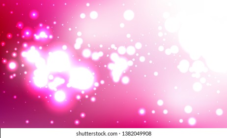 Abstract Pink and White Bokeh Lights Background Graphic