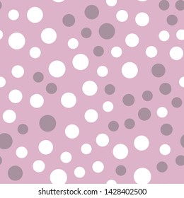 Abstract pink and white circles seamless pattern. Minimalistic elements wallpaper. Simple background. Vector illustration