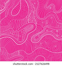 Abstract pink and white creative background for coloring book. Hand drawn graphic creative vector illustration.