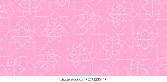 abstract pink white flower lines. geometric leaf texture background. spring styled pattern. natural concept.