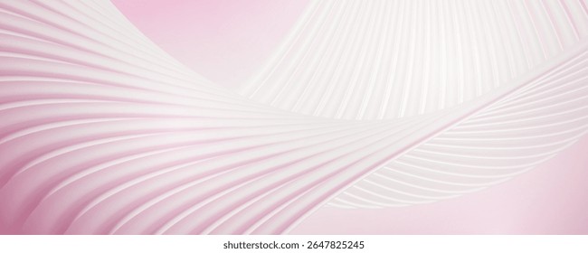 Abstract pink and white flowing lines, soft and elegant