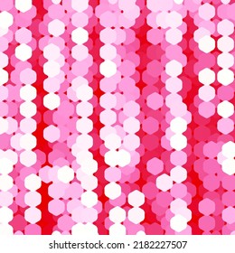 abstract Pink and white hexagons crystal bokeh background,vector