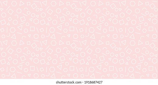 Resumen de fondo de patrón de repetición transparente rosa y blanco, formas geométricas aleatorias