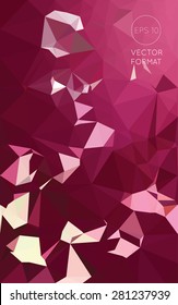 Abstract pink white yellow and purple triangular low poly style vector background,Vector illustration