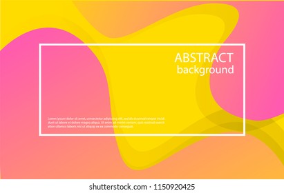 Abstract pink and yellow background with fluid shapes, vector illustration. Perfect  for banner, web, header, page, cover, billboard, brochure. 