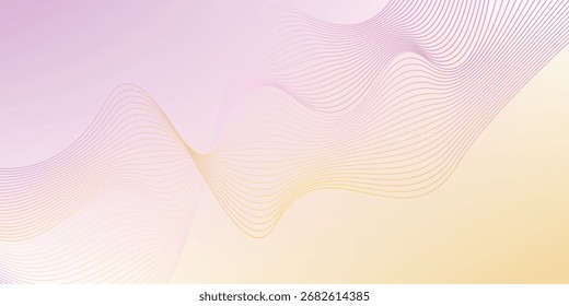 Abstract pink yellow gradient wave background modern soft colorful design