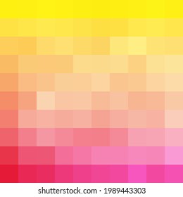 Fondo de mosaico rosa y amarillo abstracto. Fondo vectorial. Mosaico azul y rosa. Fondo de arte de Pixel.