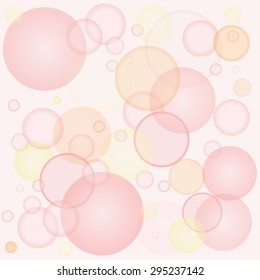Abstract Pink, Yellow, Orange Bubbles Background