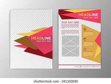 Abstract pink and yellow Triangle design Brochure Flyer template layout-vector illustration