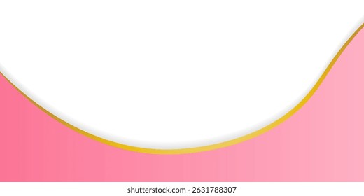 Abstract pink and yellow wave background with soft gradient curves. Vector Illustration