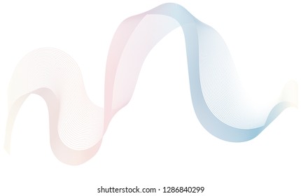 Abstract pink-beige-blue gradient wave on a white background. Vector illustration EPS 10.