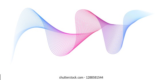 Abstract pink-blue-purple wave on a white background. Vector illustration EPS 10.