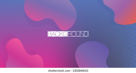 Abstract pink-purple gradient fluid shape horizontal modern trendy dynamic colorful background