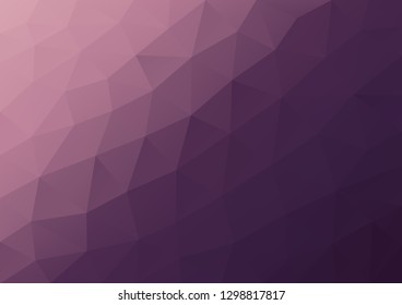 Abstract pink-violet polygonal background of geometric shapes. Retro triangle background. Colorful mosaic pattern. Geometric background in Origami style with gradient.  Low poly background of triangle