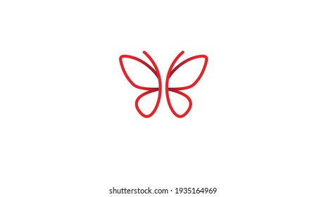 Abstract Pinky Butterfly Logo Symbol Vector Design Illustration