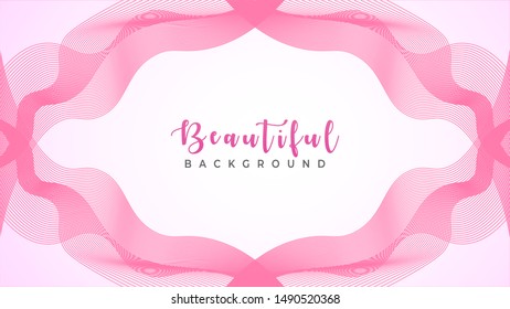 Abstract Pinky Wave Line Background Design Vector, Tape Spectrum Frame Concept, Romantic Color, Beautiful Background Template