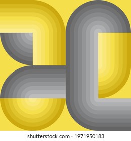 Abstract pipe shape pattern background. Gray yellow gradient. Cross lines intersect and connect. Elements for design fabric, tile, cover, poster, textile, flyer, wall. Vector illustration.