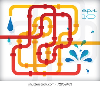 Abstract pipeline background - colorful vector illustration