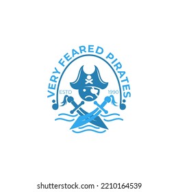 Abstract pirates logo with design vintage, simple icons 