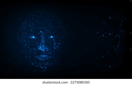 Abstract pixel AI(Artificial Intelligence) Light out technology background Hitech communication concept innovation background,  vector design