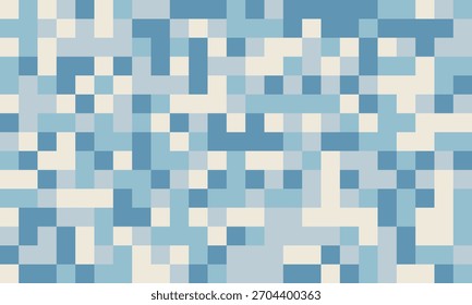 Fundo abstrato da arte em pixels.  Tons frescos, calmantes e azuis criam um mosaico sereno e texturizado. Perfeito para sites, apresentações ou como um elemento de design moderno.