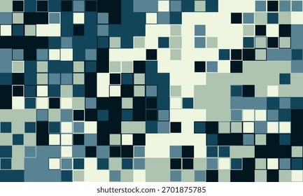Fundo abstrato da arte em pixels.  Padrão de mosaico resfriado perfeito para tecnologia, design de site ou apresentações modernas.  Sugere fluxo de dados, tecnologia digital ou conectividade.