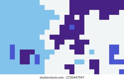 Abstract pixel art background.  Dynamic interplay of blue and purple pixels creates a vibrant, modern design perfect for tech, gaming, or website banners.