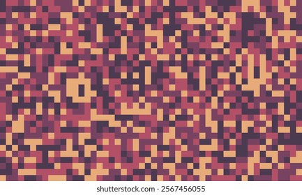 Abstract pixel art background.  Earthy tones create a textured, vintage feel. Ideal for website banners, social media, or print projects needing a retro aesthetic. Seamless pattern for repeating use.