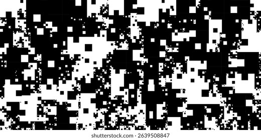 An abstract pixel art background in monochrome, suitable for digital design, website banners, and tech-themed projects.