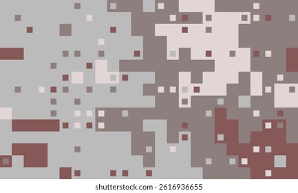 Abstract pixel art background.  Neutral color palette of grays and browns creates a modern, minimalist aesthetic perfect for websites, presentations, or digital art projects.