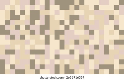 Abstract pixel art background. Neutral earth tones create a calming, minimalist texture ideal for website design, presentations, or as a subtle pattern.