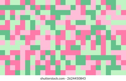 Abstract pixel art background.  Pastel pink and green squares create a vibrant, playful texture ideal for websites, social media, or print designs.