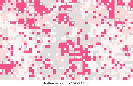 Abstract pixel art background.  Pink, white, and gray squares create a dynamic, modern design perfect for websites, presentations, or social media.