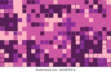 Abstrakter Pixelkunst-Hintergrund.  Rosa- und Lilatöne schaffen ein dynamisches, strukturiertes Mosaik, das sich ideal für Webseitenbanner, Präsentationen oder Modedesigns eignet.