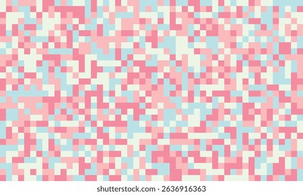 Abstract pixel art background. Soft pastel pink, blue, and cream squares create a calming, dreamy texture. Ideal for websites, presentations, branding, and social media.