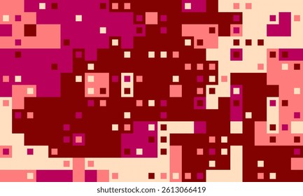 Abstract pixel art background.  Vibrant shades of red, pink  beige create a dynamic, textured design. Ideal for websites, presentations, and modern branding.