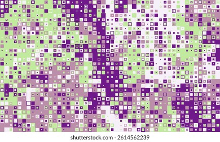 Abstract pixel art background.  Vibrant purple, green, and white squares create a dynamic, textured pattern perfect for websites, presentations, or digital art projects.