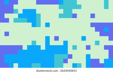 Abstract pixel art background.  Vibrant blue, teal, and purple squares create a dynamic, playful design perfect for websites, presentations, or social media.